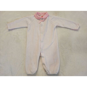 Vintage 1995 Playskool Pink Pointelle Baby Sleeper 0-3M Hasbro Made in USA